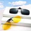 Uv400 Day Night Vision Driving Clip On Sunglasses Flip Up Anti Glare Sun Glasses Clip Lens Polarized Lens Glasses Goggles Clip