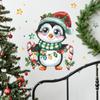 Fun-f214 Рождественский мультяшный пингвин Рождественская шапка Стеклянное окно Домашнее украшение Декоративная оконная наклейка УФ