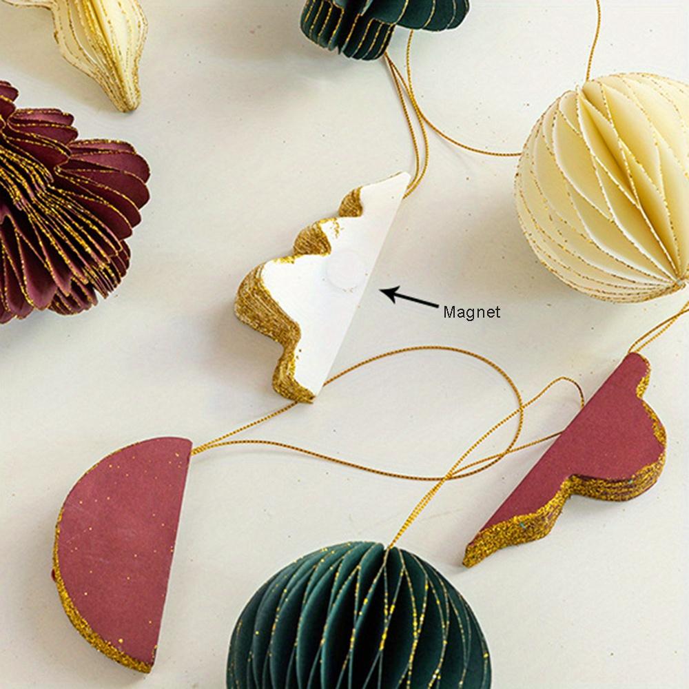 3pcs Christmas Hanging Lantern, Chinese Style Wind Origami Christmas Tree, Christmas Honeycomb Origami Pendant, Christmas Ball