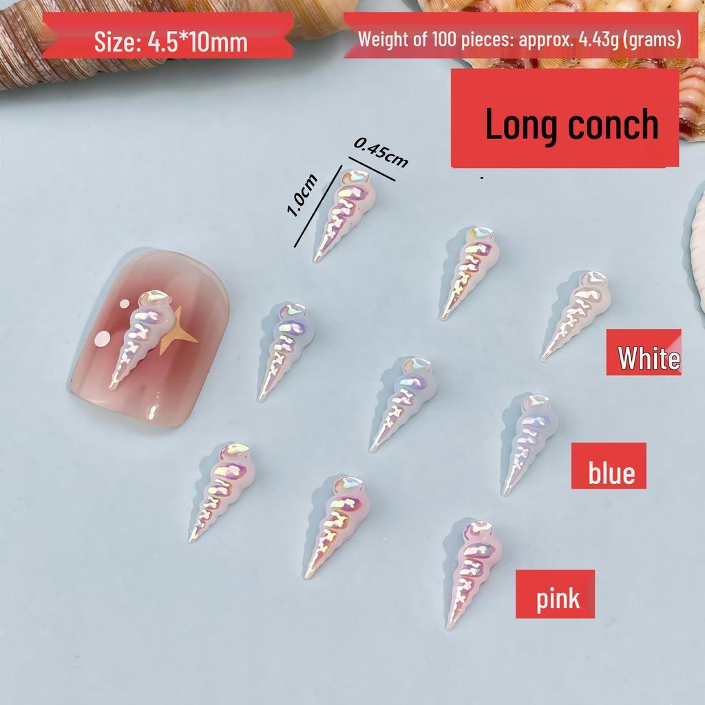Ocean Style Seashell Nail Art Kit: 3D Shell, Starfish, Resin Ornaments with 12-Grid Box