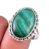 Натуральный малахит драгоценный камень 925 цельное серебро ювелирное кольцо размер 8 F2p29