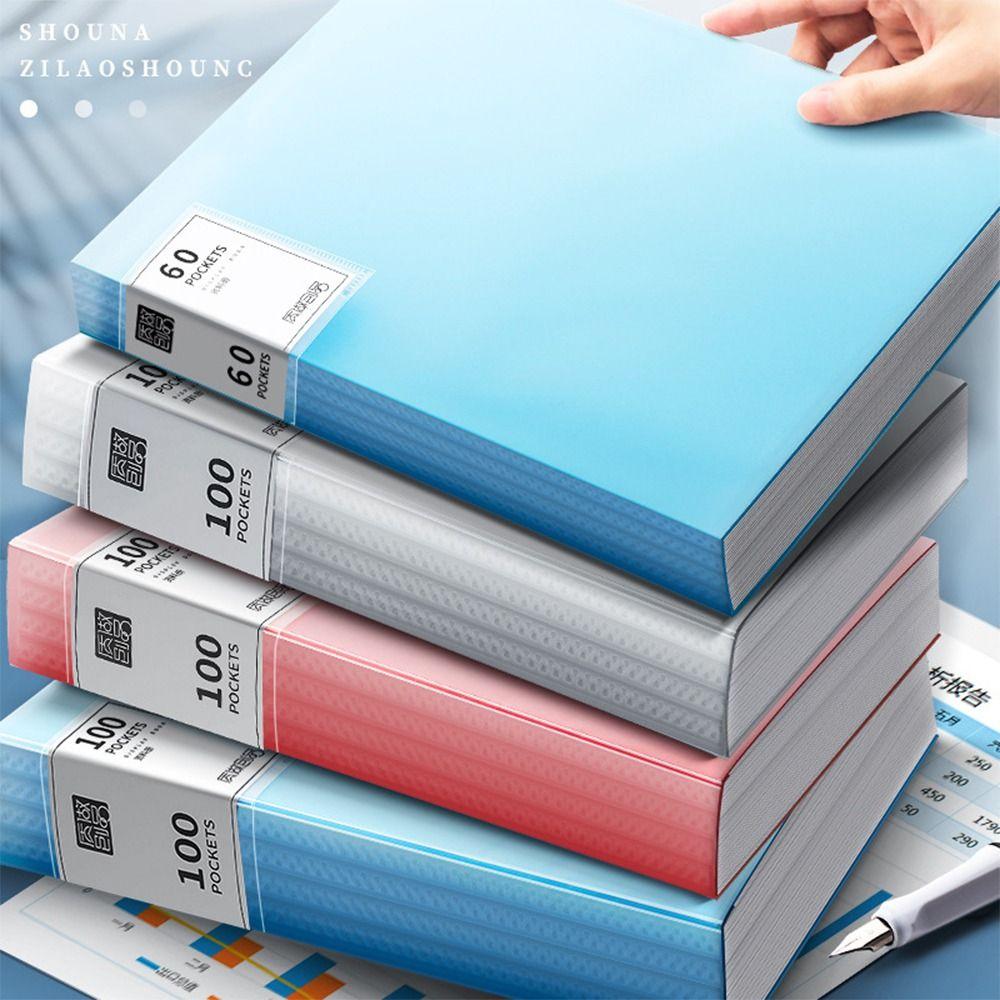 Waterproof Storage Booklet 20/30/60/100 Pages A4 File Folder High Quality File Bag Student Gift