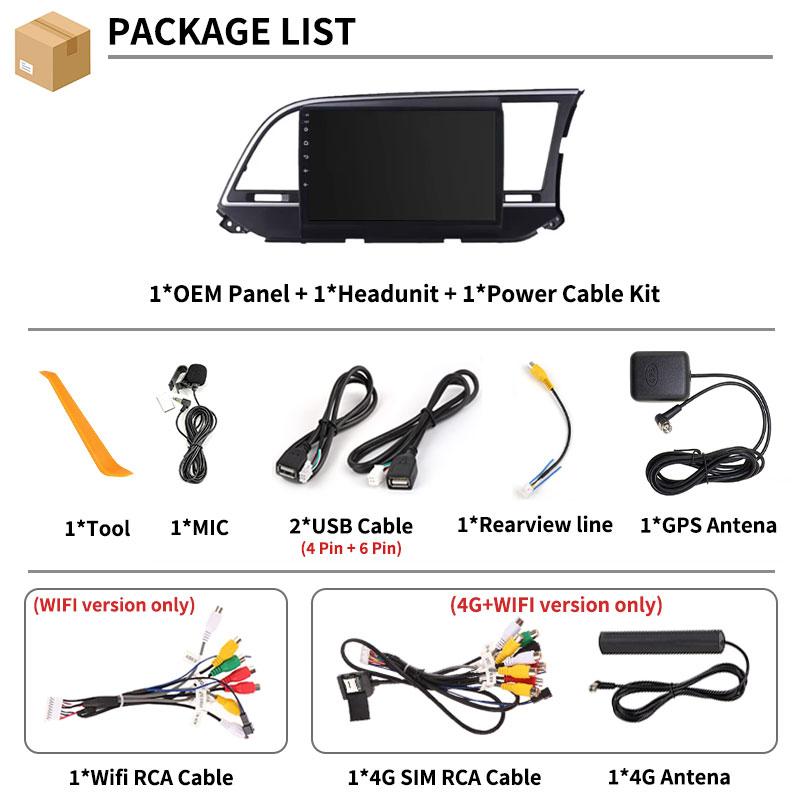 Lecteur CarRadio Android 15 pour Hyundai Elantra 6 2016 2017 2018 - 2020 conduite à droite Autoradio multimédia stéréo Carplay Auto
