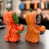 Halloween Pumpkin Ghost Statue Cartoon Skeleton Pumpkin Man Resin Figurine Sculpture Holiday Party Desktop Decoration Ornament