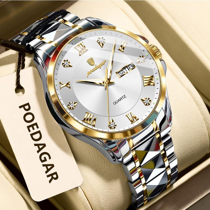 Top Brand Fashion New Men's Watch Luxury Double Calendar Quartz Luminous Waterproof Men's Watch
