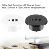 USB Type C Настольный концентратор с 3 портами, органайзер для зарядки, для офисного управления кабелями, подходит для отверстия 60 мм