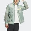 Adidas Neo City Escape Windbreaker With Patchwork Pockets And Long Sleeves Men Jackets Silver Gray Green IA6861