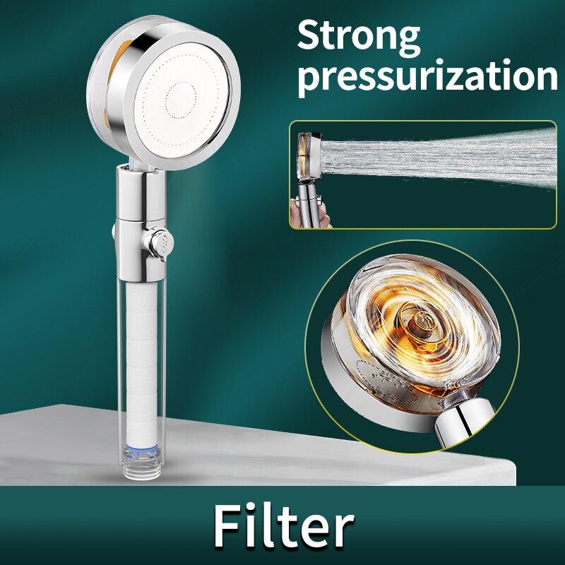 Пропеллерная насадка для душа, высокое давление, экономия воды, аксессуар для душа в ванной комнате, насадка под давлением, универсальная адаптация