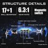 Рыболовная катушка для приманки, алюминиевая шпуля, магнитные тормоза для ловли карпа, 17 + 1BB, передаточное число 6,3: 1, бас