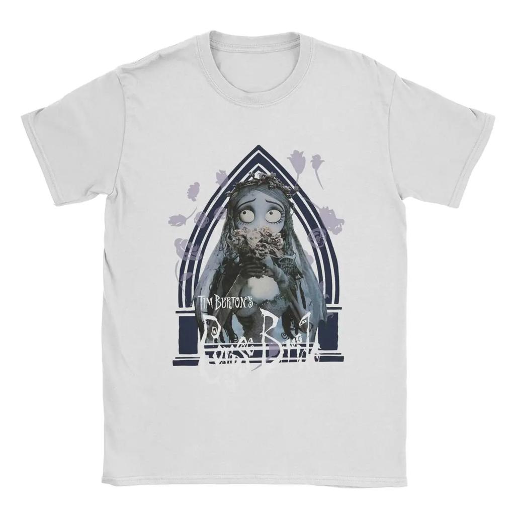 Corpse Bride Emily Roses And Altar T-Shirts Cool Pure Cotton Tee Shirt O Neck Short Sleeve T Shirts Gift Idea Clothes