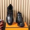 Черные повседневные мужские ботинки Универсальный стиль для осени и зимы Отдых на открытом воздухе деловая вечеринка Повседневная взрослая кожаная обувь Горячие