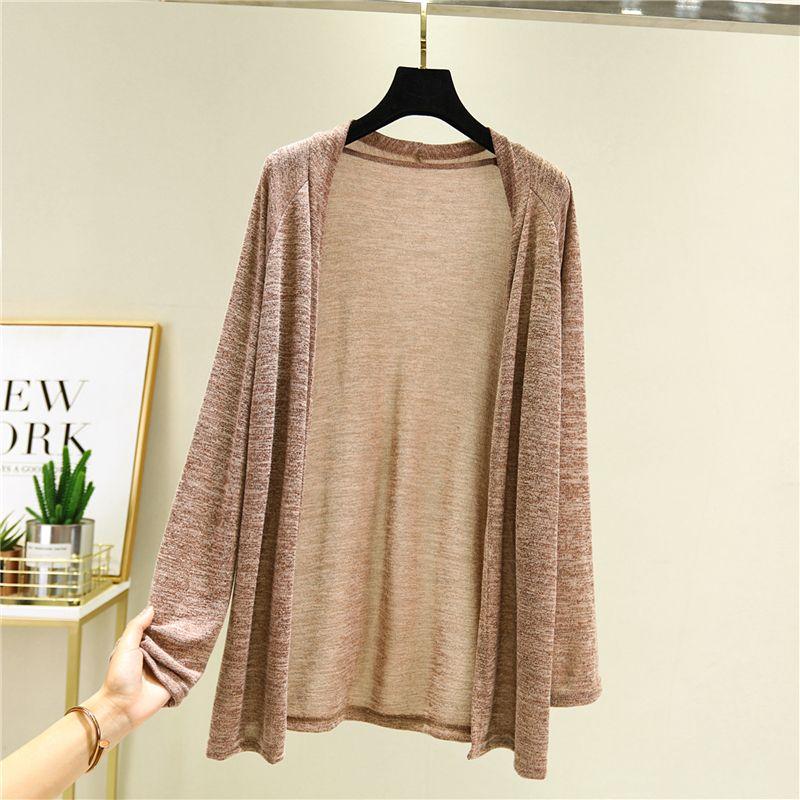 Fashionable Sun Protection Clothing Knitted Cardigan Women's Long Sleeved Jacket Loose and Versatile Plus Size for Spring and Autumn Fashion Show