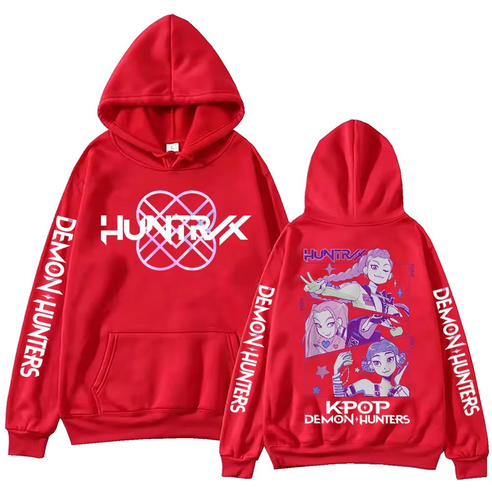 Anime K-Pop Demon Hunters Hoodie Harajuku Hip Hop Pullover Tops Sweatshirt Gift for Women Men