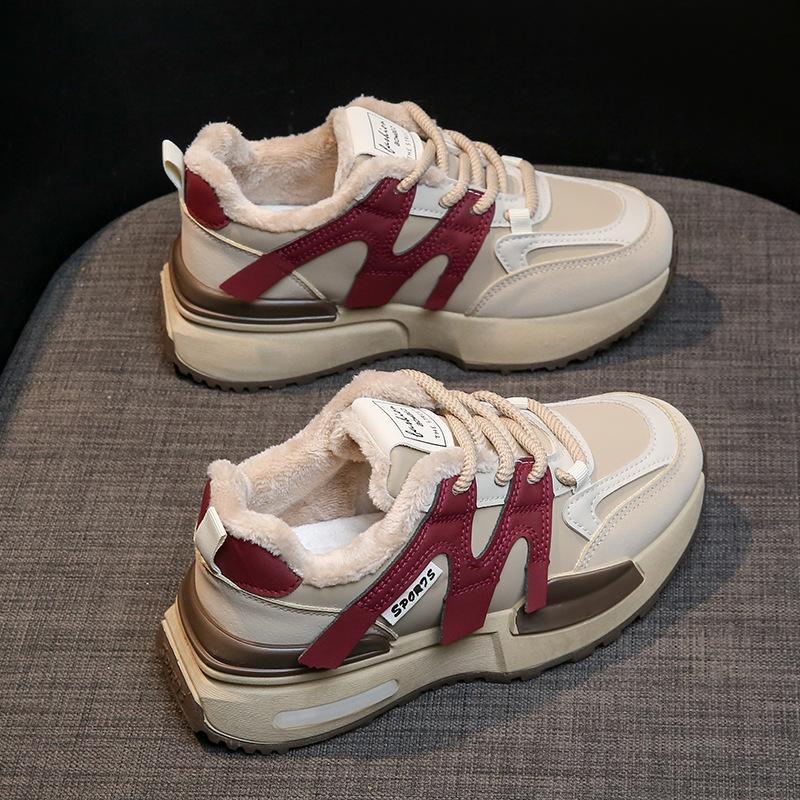 2025 зимняя новинка корейской версии бархатные туфли Форрест Гамп женские студенческие теплые туфли для папы повседневная уличная спортивная обувь