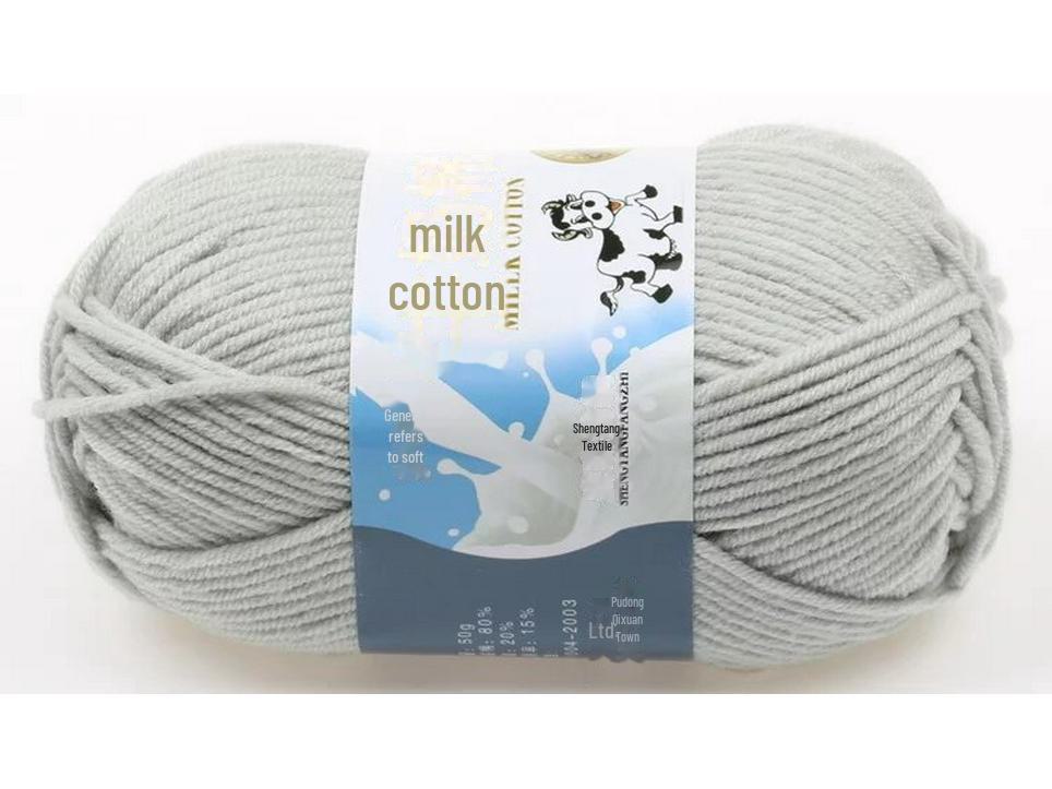 Комплект из 5 нитей детской шерстяной шапки и шарфа из молочной хлопковой пряжи средней толщины, ручная работа