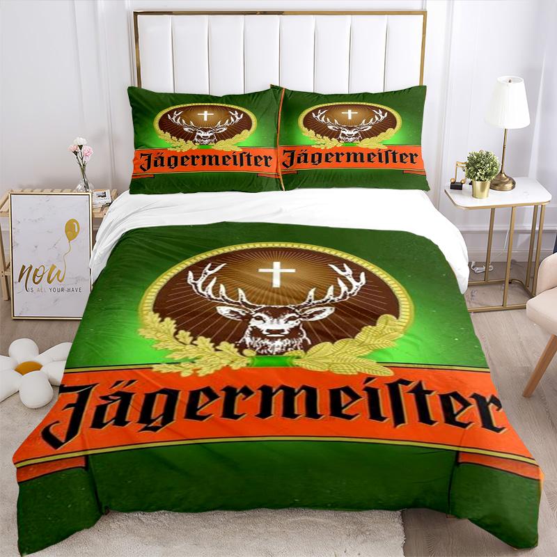 Jgermeister German Herbal Liqueur Print 3Pcs Bedding Setduvet Cover With 2 Bedropillowcase Home Birthday Gift