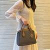 Michael Kors MK Daria Monogram Logo Pendant Vintage Leather Tote Shoulder Crossbody Bag Women bags Brown 35S1GDIC1B-BROWN