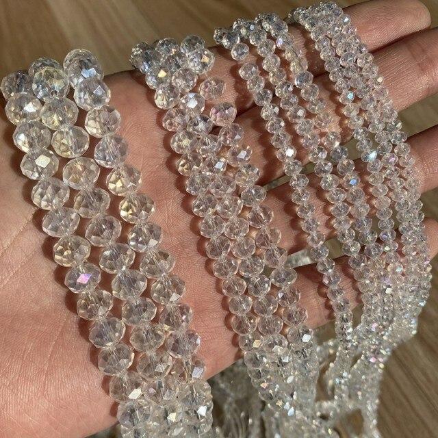 3/4/6/8 мм граненые круглые австрийские хрустальные бусины, блестящие стеклянные бусины-распорки Rondelle для рукоделия, изготовления ювелирных изделий, сделай сам, браслет 15 ''