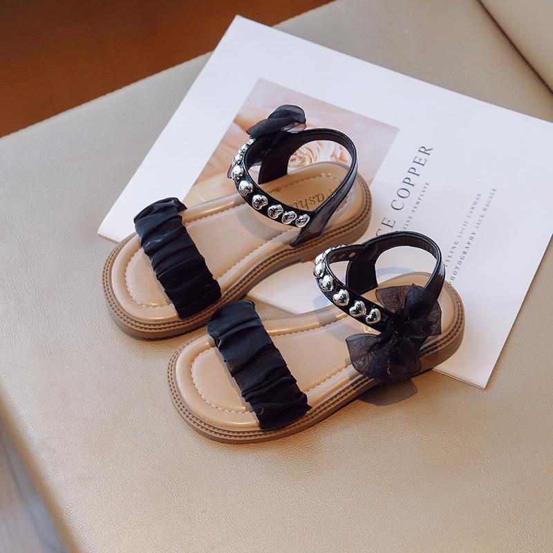 Sandalias Обувь для девочек Детские сандалии Летние новые мягкие подошвы для девочек Пляжная обувь Bow Princess Shoes Модная детская обувь Zapatos Niña
