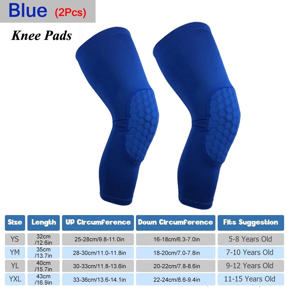 Детские молодежные спортивные сотовые компрессионные наколенники защитные приспособления для баскетбола, футбола, волейбола, велоспорта