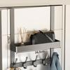 Door Rack Double-Layer Design Strong Load-Bearing Simple Installation Multipurpose Hanger Hook with Storage Shelf