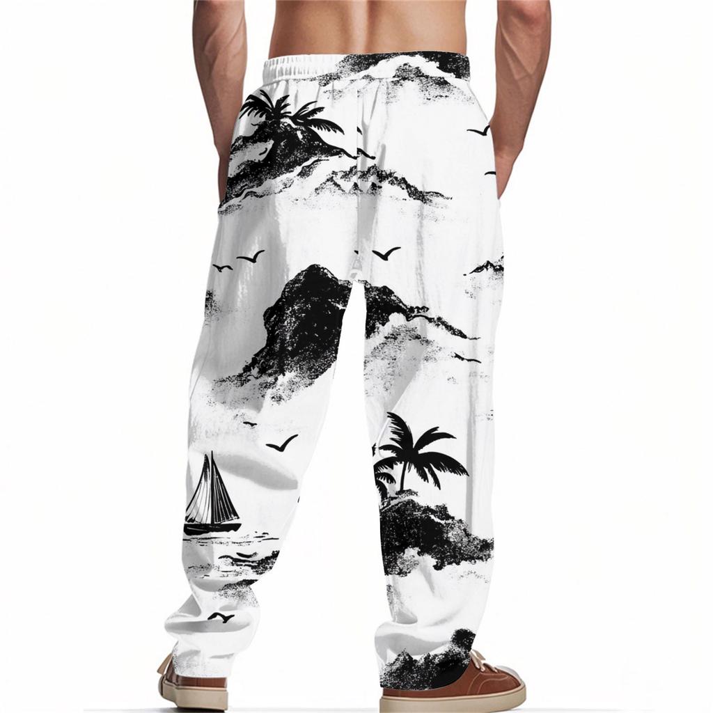 Гавайские мужские повседневные брюки с принтом