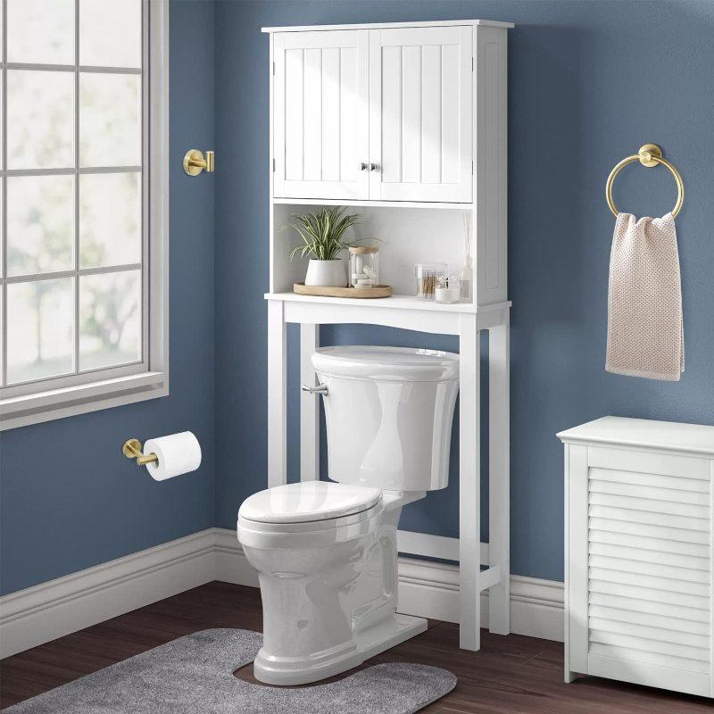 1set of Gold Bathroom Hardware Accessories, Hair + Gold Towel Ring Set, Including Bristle Gold Toilet Paper Holder.