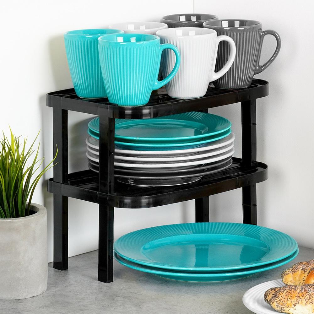 Black kitchen shelf 31x22x13.5 / 11.5 cm 2 pcs.