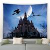 Halloween Tapestry Witch Pumpkin Lantern Room Castle Night View Wall Decoration Background Cloth Home Room Decoration