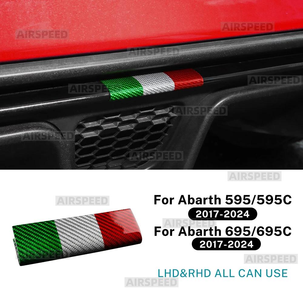 Real Dry Hard Italian Color Carbon Fiber Car Rear Bumper Lip Sticker For Abarth 595 695 595C 695C 2017-2024 Interior Accessories
