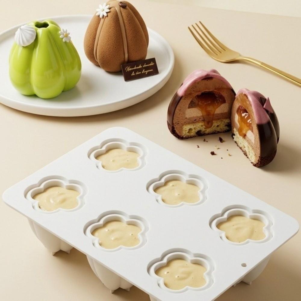 6-Hole Baking Molds Heat-Resistant Petal Cake Mold Creative Chocolate Mold Baking Tools