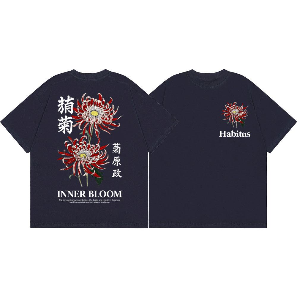 Japanese Cherry Blossoms Graphic T Shirts Fashion Vintage Short Sleeve Tshirts Unisex Unisex Casual 100cotton Tshirt Streetwear