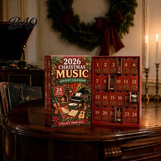 Christmas Advent Calendar Music 2026, 24 Mini Musical Instrument Gift for Lovers Ornaments Countdown Calendar, Musician Holiday Desktop Decor