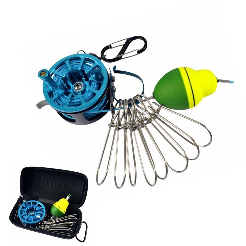 Stainless Steel Fish Stringer PE Line Fishing Stringer Clips Durable Fishing Lock Buckle  For Kayak