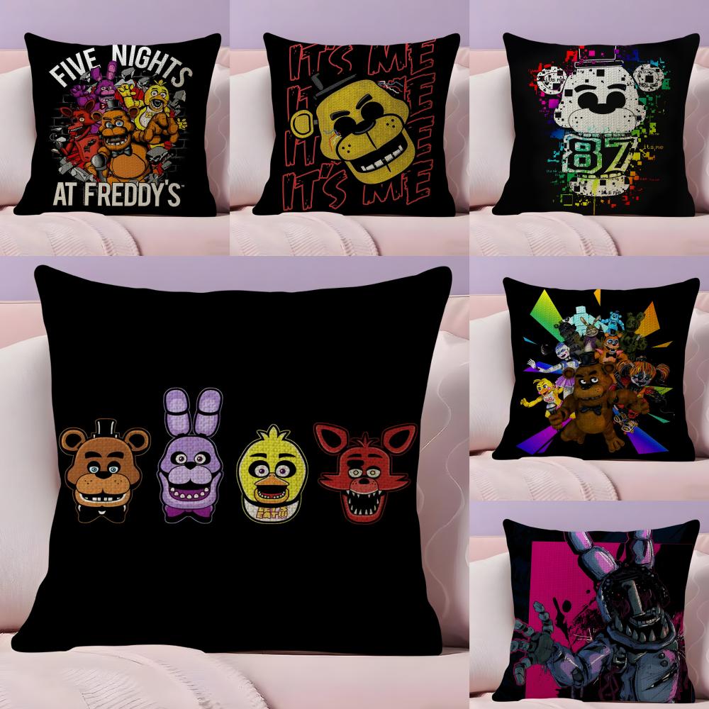Чехол на подушку Five Nights at Freddys Натуральный лен Наволочка Двусторонний принт Декоративный чехол на диван Домашний декор Подарок