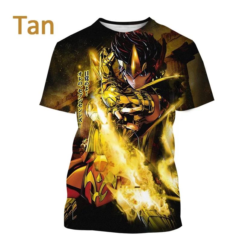 Unisex's Classic Manga Cartoon Casual Harajuku Style Streetwear Top Japanese Anime Saint Seiya Print Short-sleeved T Shirt