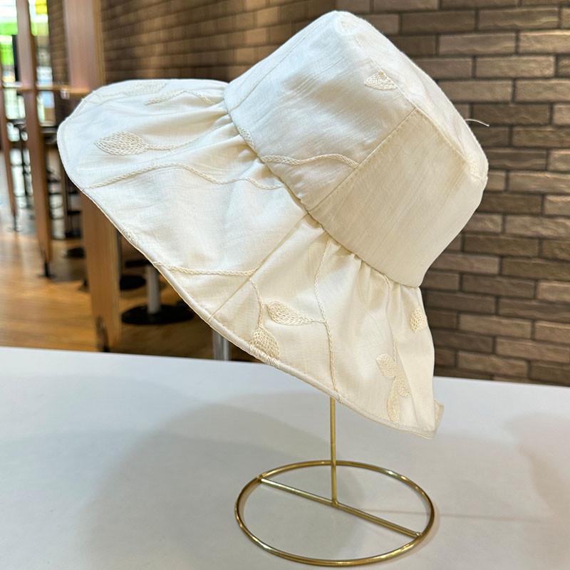 Корейская панама с узором из листьев для женщин, со складными широкими полями, в стиле ретро, регулируемого размера, защита от солнца