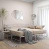vidaXL Ausziehsofa Bettgestell Weiß Metall 90x200 cm