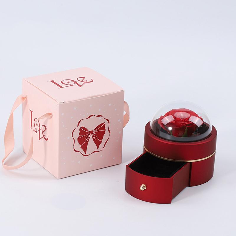 1 шт. Органайзер для украшений Креативная подарочная коробка Украшение для свадебной вечеринки Бумажные мыльные цветы День святого Валентина Бессмертный цветок Роза