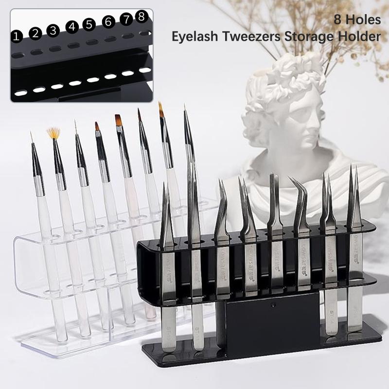 Подставка для хранения пинцетов для ресниц с 8 отверстиями, удобная подставка для пинцетов, полка для наращивания ресниц, инструмент для татуажа, акрил