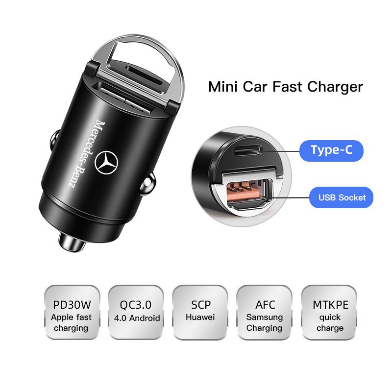 WLX4 Car Mounted Hidden Mini Super Fast Charging Charger Sticker For Mercedes Benz AMG A C E W203 W205 W206 W211 W220 W212 W201 W210