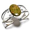 Unakite Gemstone 925 Silver Plated Handmade Jewelry Cuff Bangle