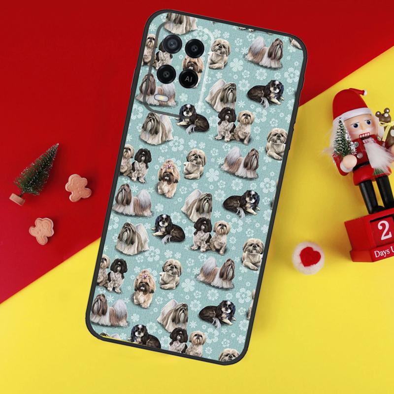 Cartoon Shih Tzu Dog Case For Oppo A94 A74 A54 A60 A40 A80 A16 A76 A96 A98 A58 A78 A18 A38 A57 A17 A15 A5 A6 Pro