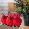 Фигурка из смолы с тремя красными птицами, цветочный горшок, устойчивая к атмосферным воздействиям, для использования в помещении и на открытом воздухе, настольная овощная трава, сочная