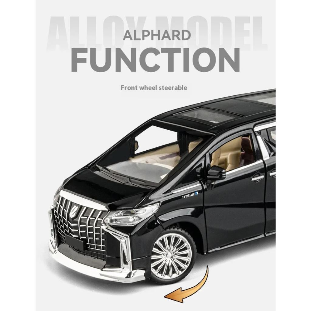 1/24 TOYOTA Alphard Luxury MPV литая модель автомобиля из сплава металла со звуком и светом коллекционирование хобби высокая имитационная модель подарок для мальчика