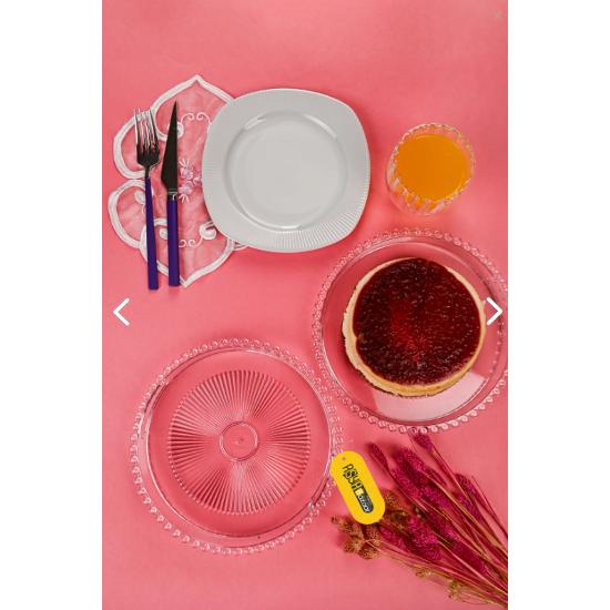 6 Pieces Round Beaded Mica Serving Tray, Coffee Serving Tray, Beaded Tray, Coffee Serving