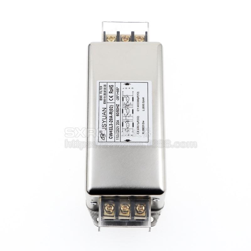 CW4EL3-30A-R Terminal Block 3-Stage High-Performance Power Filter, 10A/20A, 220VAC