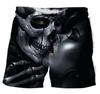 Beach Shorts Men's 3D Skull Print, Informal Sports Shorts, Comfortable Surf Shorts for Summer