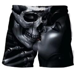 Beach Shorts Men's 3D Skull Print, Informal Sports Shorts, Comfortable Surf Shorts for Summer