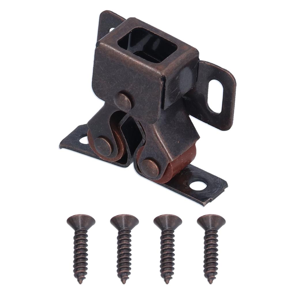 30 Set Stainless Steel Double Roller Catch Cabinet Latches Self Elastic Magnetic Damping Buffer